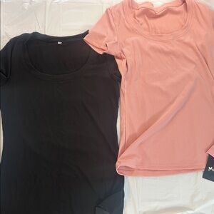 Bundle of two NEW Ficerd ribbed rayon spandex t shirts M